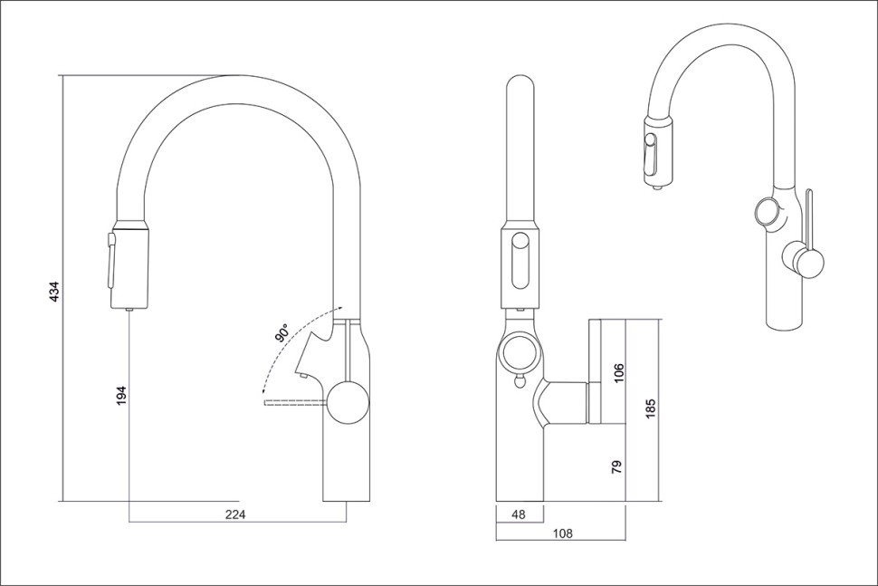 Смеситель OULIN OL-8018 OL - 8018 Black