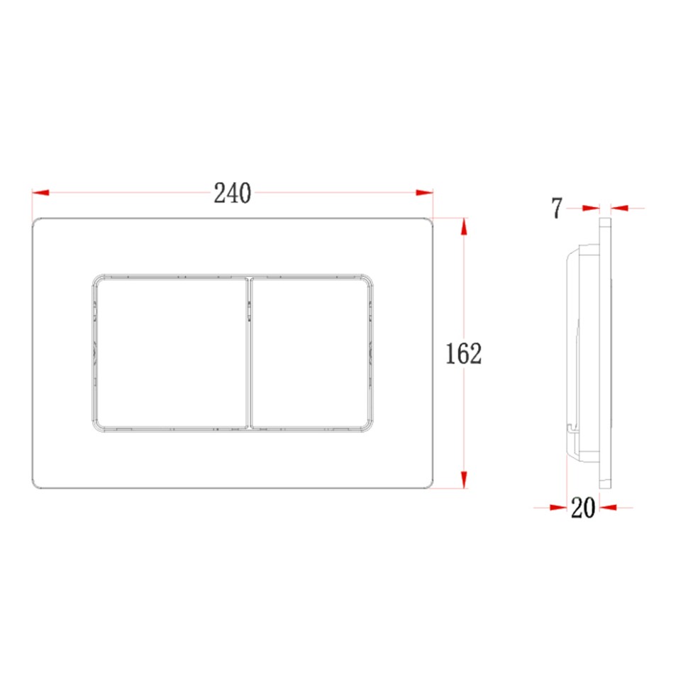 Кнопка смыва Veconi FLUSH V8, FLV8-GM, 240х162х7, пластик, оружейная сталь матовая