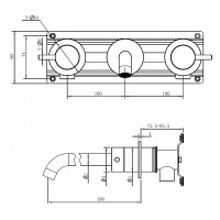 Смеситель ABBER Wasser Kreis 316 AF81123BG-L для раковины скрытого монтажа, брашированное светлое золото