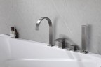 Смеситель ABBER Wasserfall AF8613NG на борт ванны, никель