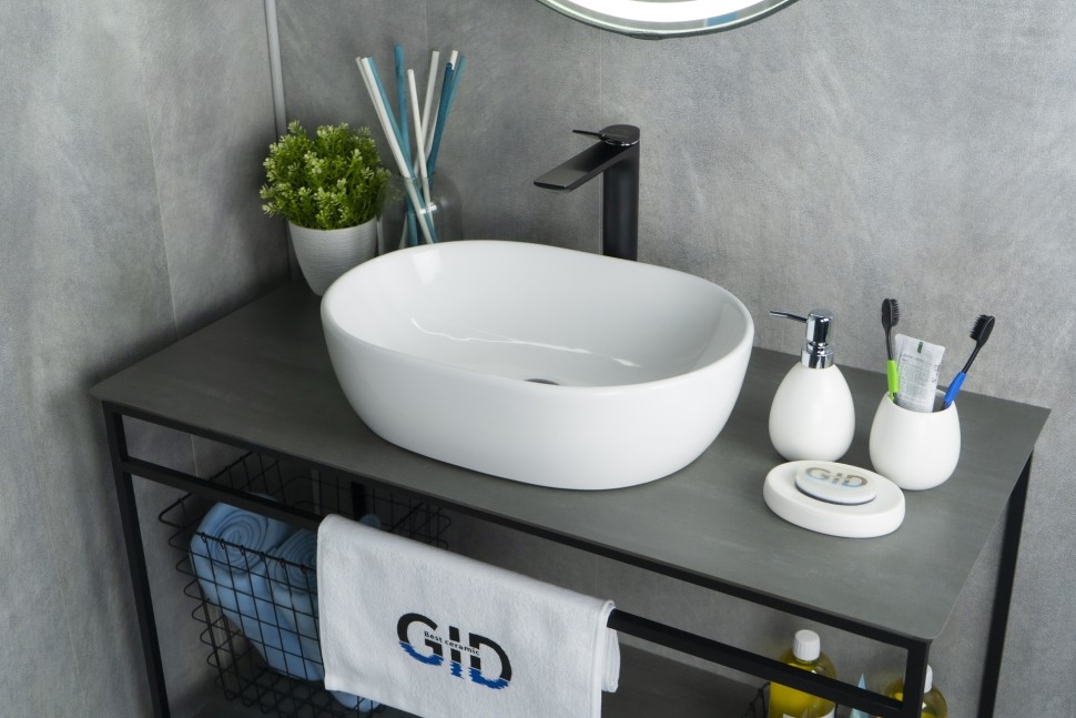 Раковина Gid N9026b 51113 накладная белая 48x35x13.5