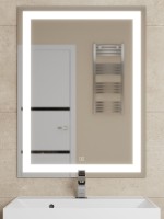 Зеркало для ванной с подсветкой Uperwood Tanos 60х80 см, прямоугольное, сенсор/антизапотевание/без рамы