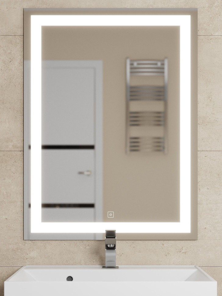 Зеркало для ванной с подсветкой Uperwood Tanos 60х80 см, прямоугольное, сенсор/антизапотевание/без рамы