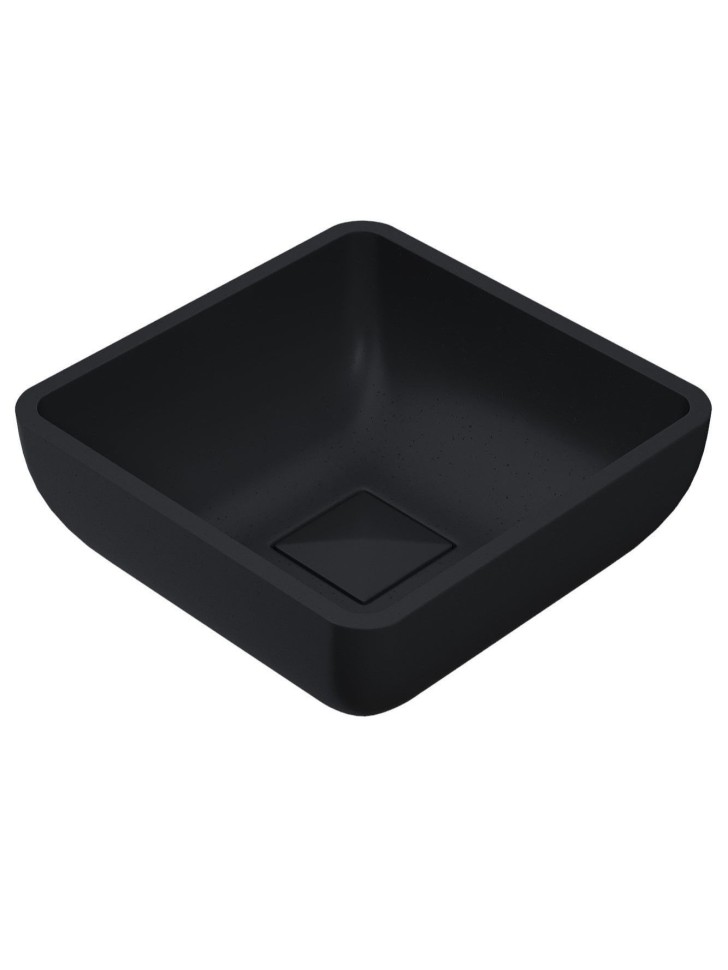 Раковина для ванной накладная Uperwood Florida квадратная, бетон, цвет черный