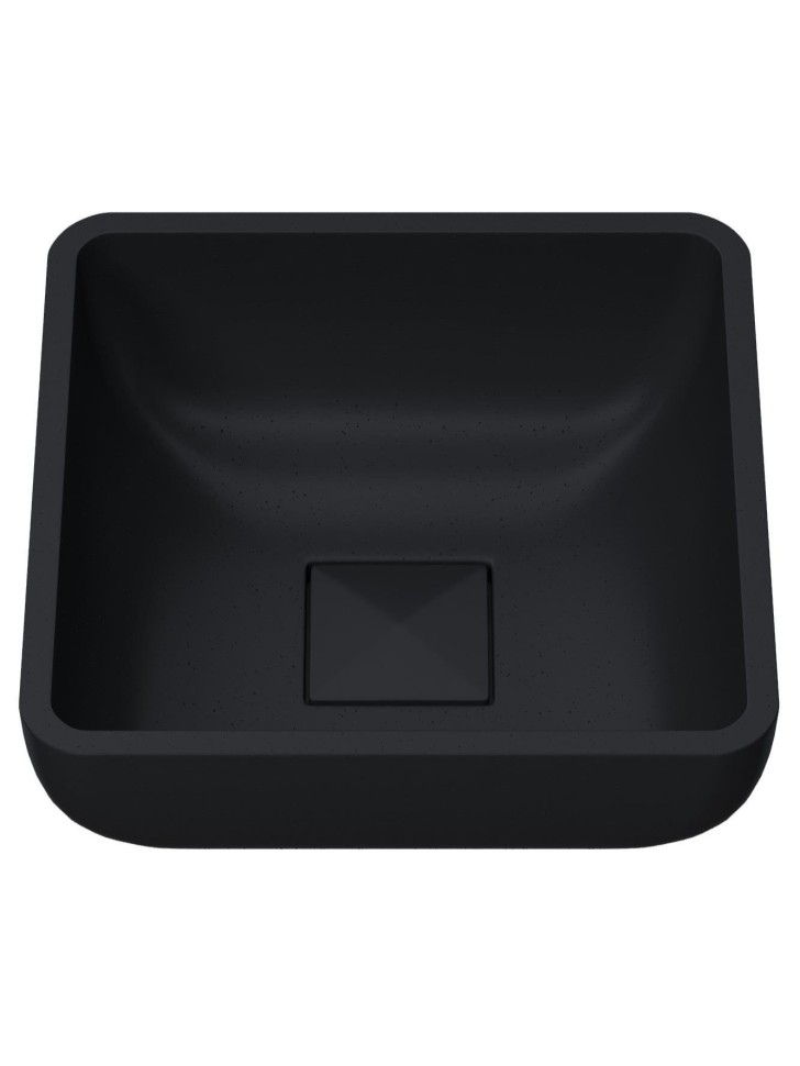 Раковина для ванной накладная Uperwood Florida квадратная, бетон, цвет черный