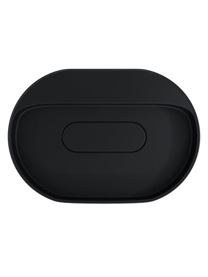 Раковина накладная овальная Uperwood Tanos Quartz 55 см, без отверстия для смесителя, черная, уголь