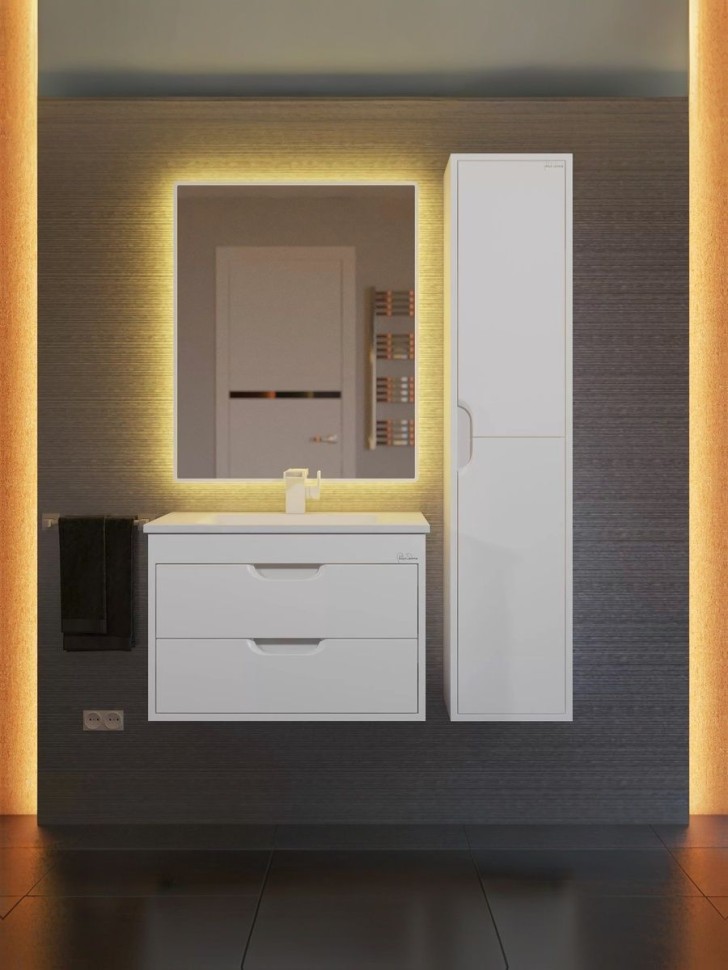 Тумба под раковину для ванной подвесная Uperwood Modul 61х44,4х55 см, белаяатовая