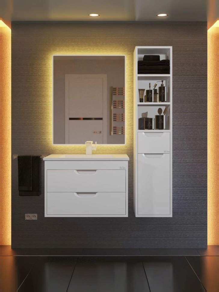 Тумба под раковину для ванной подвесная Uperwood Modul 61х44,4х55 см, белаяатовая