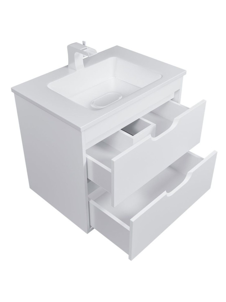 Тумба под раковину для ванной подвесная Uperwood Modul 61х44,4х55 см, белаяатовая
