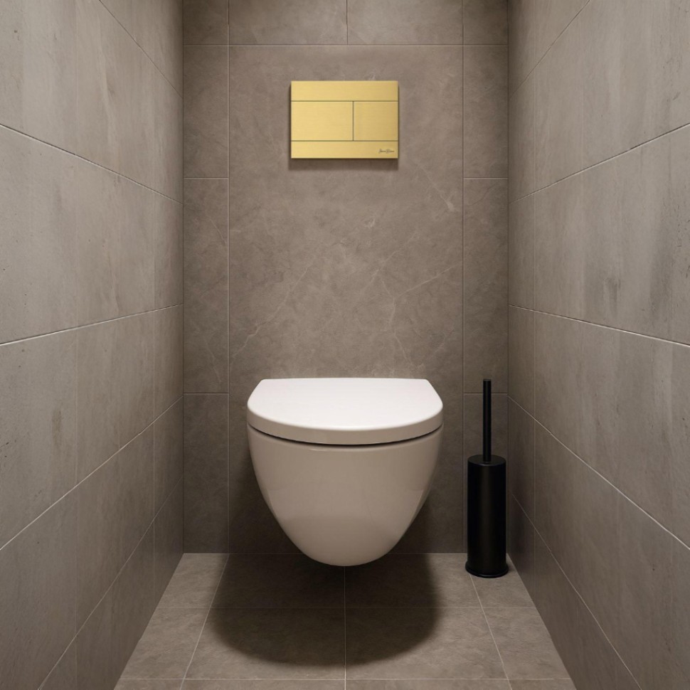 Комплект 2в1 IBERICA BLANCA инсталляция SILENCIO MINI, кнопка смыва INOX-R золото матовое (IB.001М.015.03)