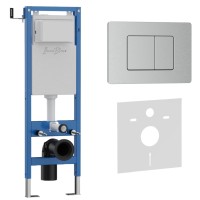 Комплект 2в1 IBERICA BLANCA инсталляция SILENCIO MINI, кнопка смыва INOX-C хром матовый (IB.001M.1132)