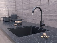 Смеситель для кухни Holstein, антрацит, Ho212063-401(AN), Paulmark