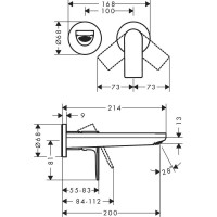 Смеситель для раковины Hansgrohe Rebris E (внешняя часть) 72568000 хром