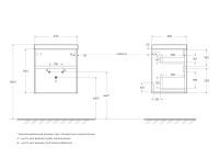 База под раковину подвесная BelBagno PIETRA MINI-500AS-2C-SO-BL Bianco Lucido