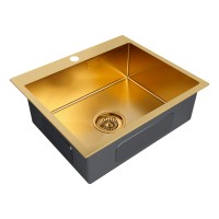 Мойка нерж. сталь KRONER 59, PM215951-BG, брашированное золото, 590х510мм, Paulmark