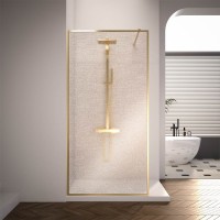 Душевая перегородка Veconi Korato KR-81GL, 900x2000, брашированное золото, ламинированное золото