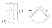Душевая кабина Niagara Ultra NG-214-01LN (120х80х220) высокий поддон(48см),черный,стекло тонированное,4 места