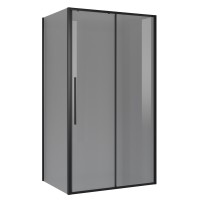 Душевое ограждение Niagara Nova NG-85-13TB-TB100-34 (130х100х195) прямоугольник,черный матовый,дверь раздвижная,стекло тонированное,2 места