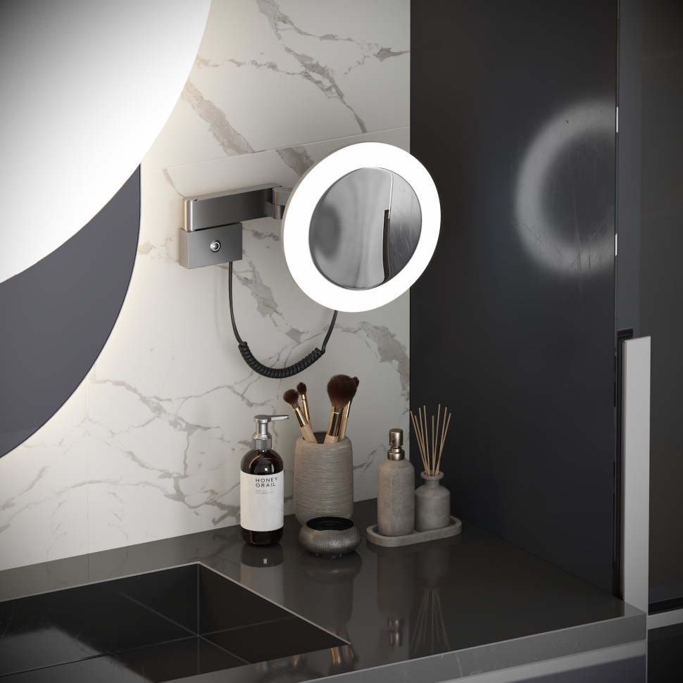 Зеркало с подсветкой Timo Saona 13374/18 черное золото