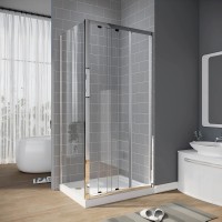 Душевой угол Veconi Rovigo RV-028, 1100х900х1950, хром, прозрачное стекло New