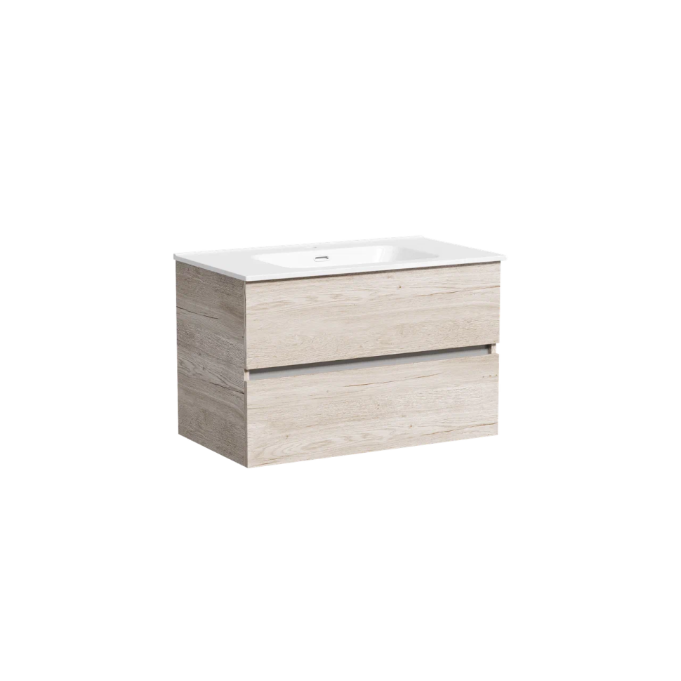 Тумба подвесная SANCOS Urban 790х450х550, c двумя ящиками оснащенными доводчиками, дуб галифакс натуральный , арт. UR80EG