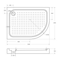Акриловый поддон BelBagno TRAY-BB-RH-120/80-550-15-W-L