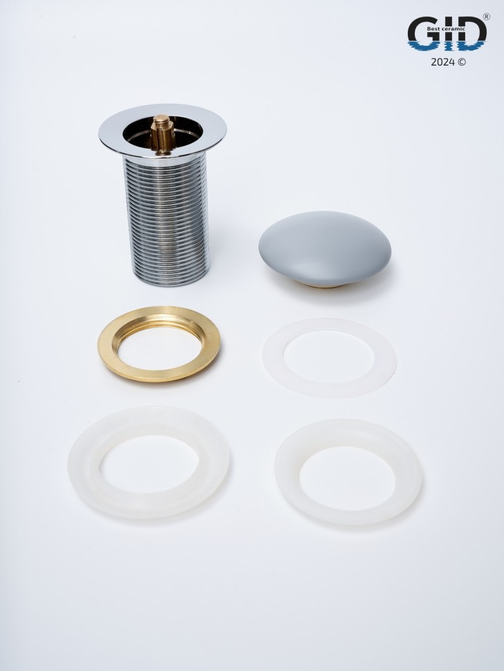 Донный клапан Gid без перелива Gmh100 74401K серый матовый 7x7x10