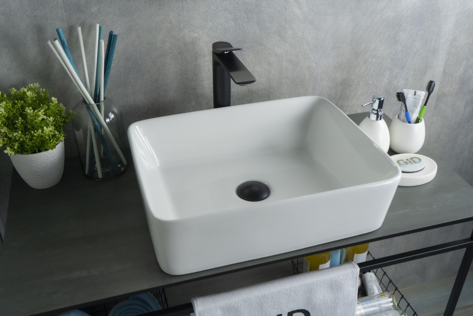 Раковина Gid N9103 51120 накладная белая 48x37x13