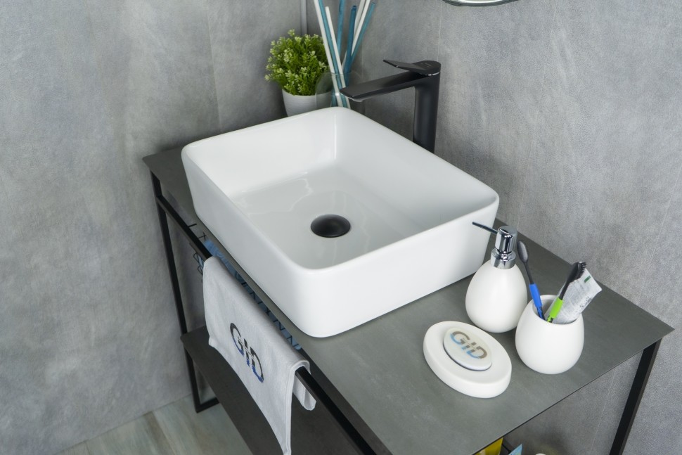 Раковина Gid N9103 51120 накладная белая 48x37x13