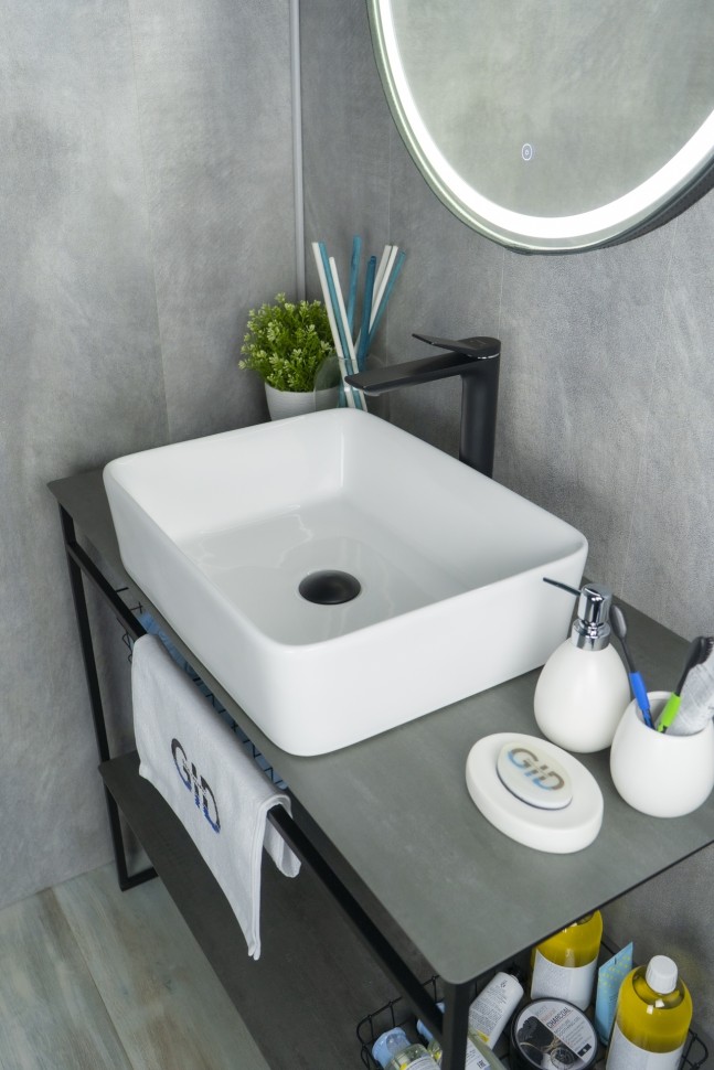 Раковина Gid N9103 51120 накладная белая 48x37x13