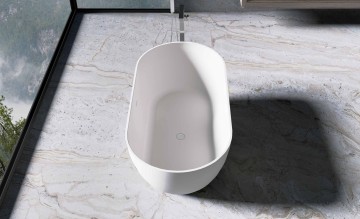 Ванна Солид Серфейс (Solid Surface) Vincea VBT-4S04MW-1600, 1600*800*560, белый матовый, щелевой перелив