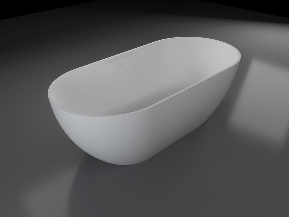 Ванна Солид Серфейс (Solid Surface) Vincea VBT-4S04MW-1600, 1600*800*560, белый матовый, щелевой перелив