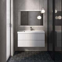 AQM900110WH &quot;S1&quot; тумба под умывальник подвесная 100 см., цвет белый глянец.