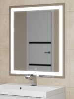 Зеркало для ванной с подсветкой Uperwood Tanos 70х80 см, прямоугольное, сенсор/антизапотевание/без рамы