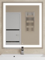 Зеркало для ванной с подсветкой Uperwood Tanos 70х80 см, прямоугольное, сенсор/антизапотевание/без рамы