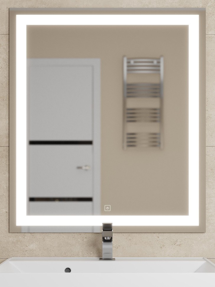 Зеркало для ванной с подсветкой Uperwood Tanos 70х80 см, прямоугольное, сенсор/антизапотевание/без рамы
