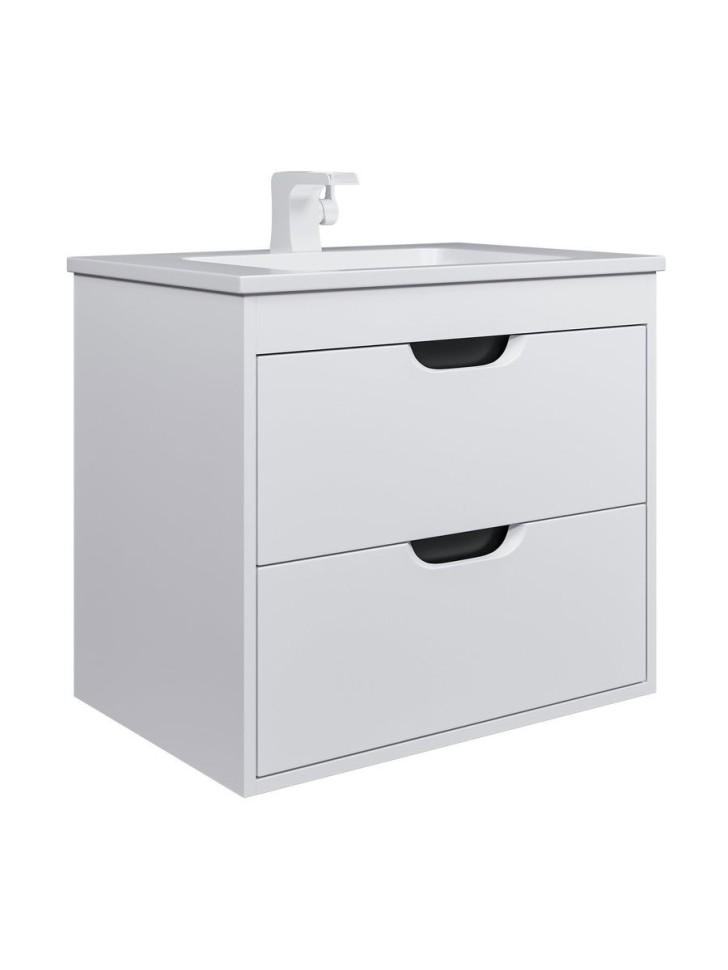 Тумба под раковину для ванной подвесная Uperwood Modul 61х44,4х55 см, белая/графит