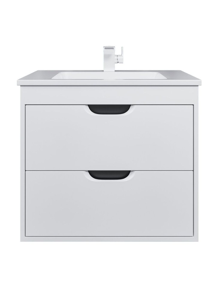 Тумба под раковину для ванной подвесная Uperwood Modul 61х44,4х55 см, белая/графит