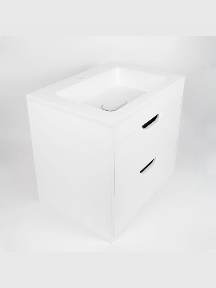 Тумба под раковину для ванной подвесная Uperwood Modul 61х44,4х55 см, белая/графит