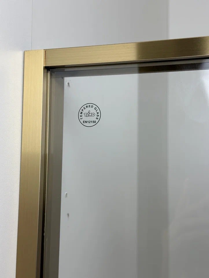 Timo Душевой угол TTSS-100/17C-8R, раздвиж 1000*1000*2000, проф мат золото, стекло проз 8 мм