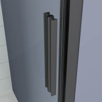 Боковая панель Veconi Ottimo SP B, 800х1900 черный матовый, стекло прозрачное