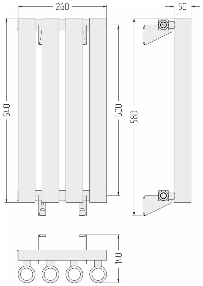 Кумир-0 500х260 4 секции