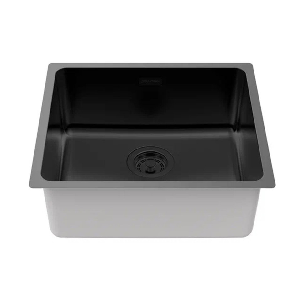 Мойка YUNI 49 UNI, нерж. сталь, YU49-MBN, матовый черный NANO-PVD, 490х440мм, Paulmark
