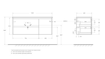 База под раковину подвесная BelBagno KRAFT-1200-2C-1A-SO-RNN-L Rovere Nebrasca Nature