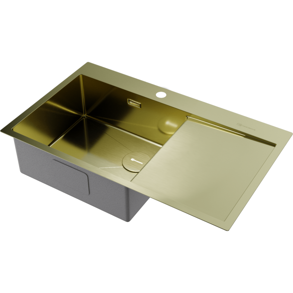 Кухонная мойка Omoikiri Akisame 86-L Side-LG нерж. сталь/светлое золото