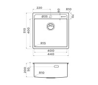Кухонная мойка Omoikiri Daisen 44-IN нерж. сталь/нержавеющая сталь