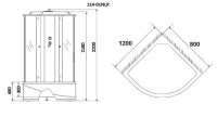 Душевая кабина Niagara Ultra NG-214-01RN (120х80х220) высокий поддон(48см),черный,стекло тонированное,4 места