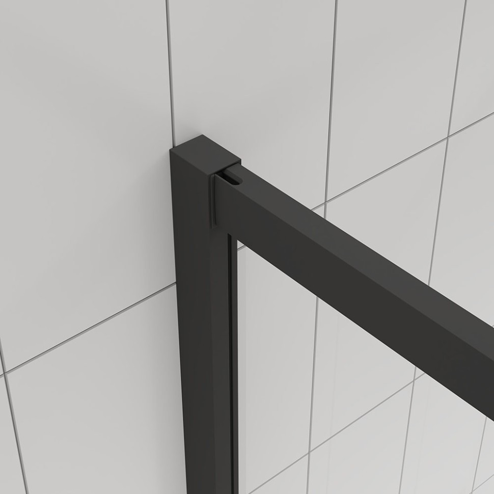 Душевой угол Veconi Evo 300 B, 1000х800x1950, черный матовый, прозрачное стекло