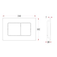 Кнопка смыва Veconi FLUSH V9, FLV9-B, 237х159х6, нержавеющая сталь, черный матовый