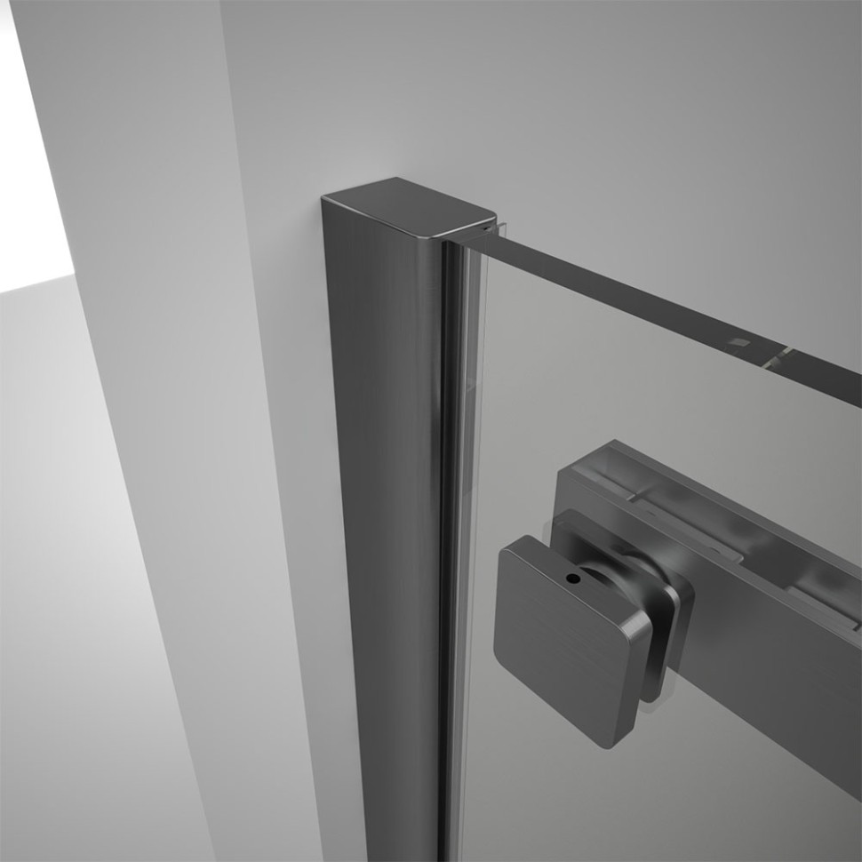 Душевой угол Veconi Rovigo RV-075GR, 1800х900х2000 графит брашинг, стекло прозрачное